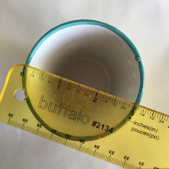 3 Mini Vintage Planter Pots Italy Majolica Painted Cherries Handmade Yellow Red - Picture 10 of 15